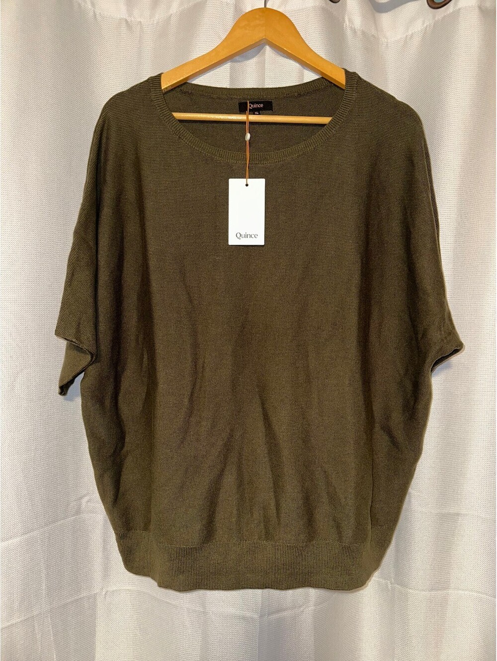 Quince Lightweight Cotton Cashmere Dolman XL Sweater NWT